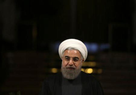 Iranian President Hassan Rouhani speaks in a news briefing after his meeting with his Slovenian counterpart Borut Pahor at the Saadabad palace in Tehran, Iran, Tuesday, Nov. 22, 2016. (AP Photo/Vahid Salemi)